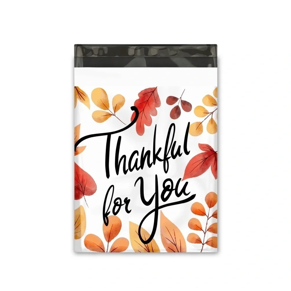 20 (10” x 13”) Thankful for You Poly Mailers Poly Bags NEW - Picture 2 of 4